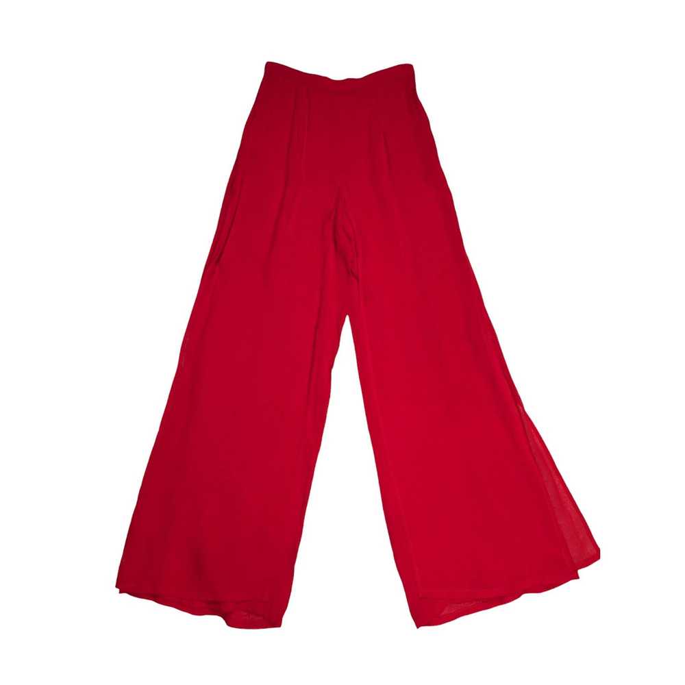 Other Cache Y2K Wide Leg Sheer Pants Red Small - image 10