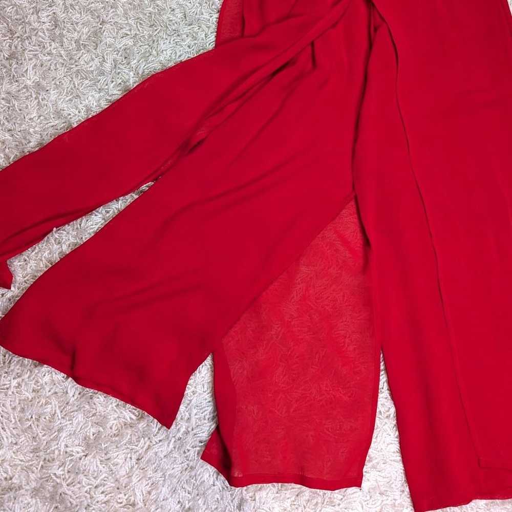 Other Cache Y2K Wide Leg Sheer Pants Red Small - image 4