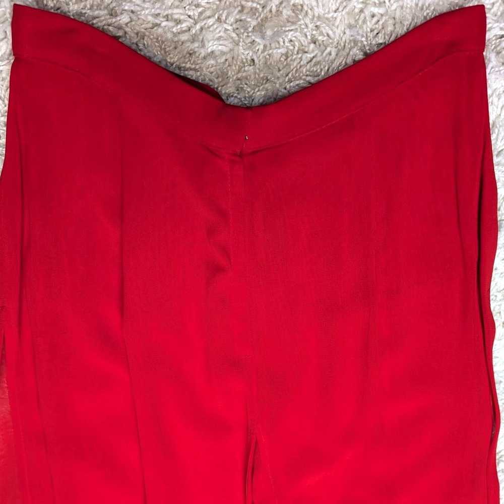 Other Cache Y2K Wide Leg Sheer Pants Red Small - image 7