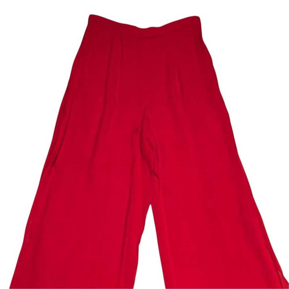 Other Cache Y2K Wide Leg Sheer Pants Red Small - image 9