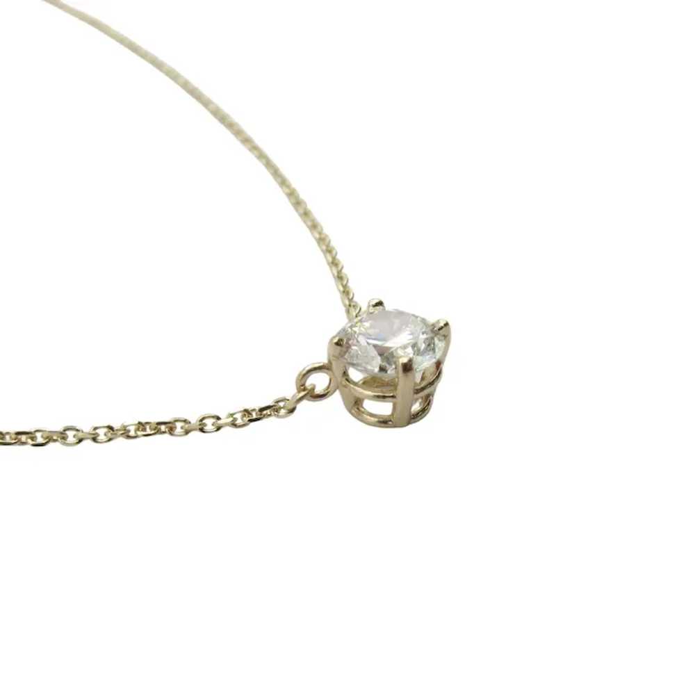 0.63ct Diamond Solitaire Station Necklace 14k Yel… - image 3