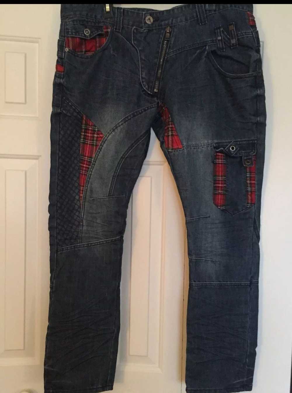 Streetwear EJ DENIM Rio Plaid Studded Jeans - image 2