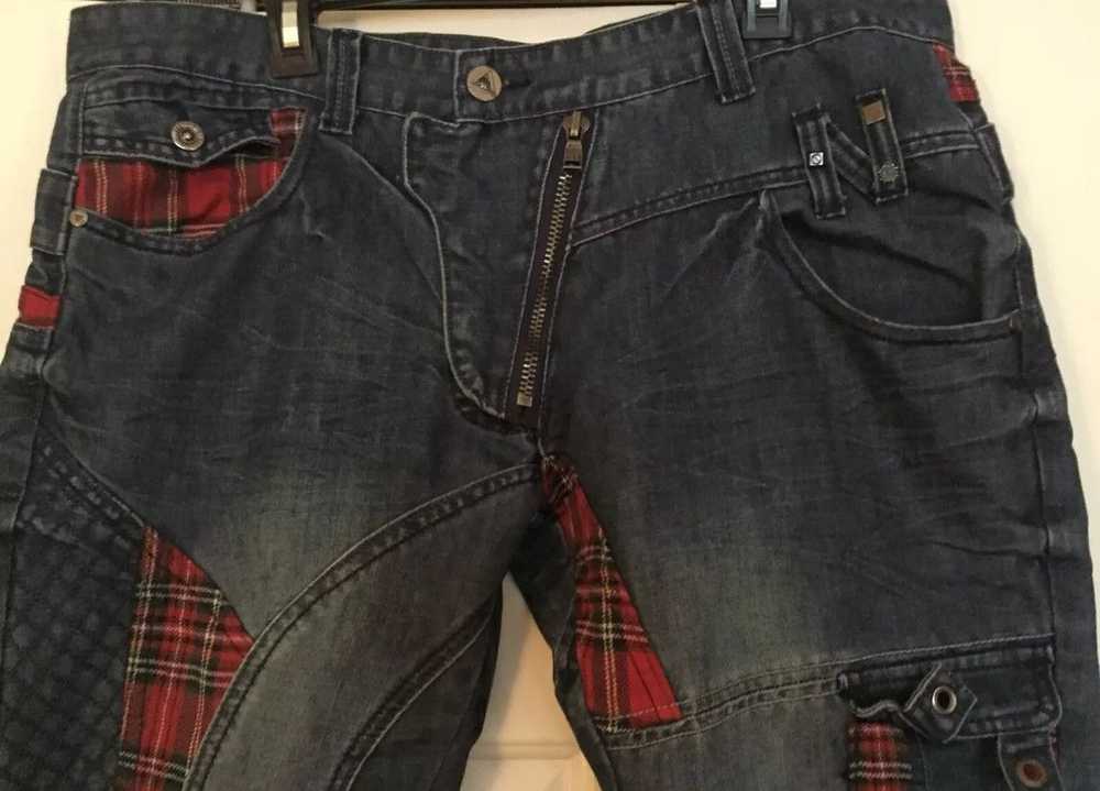 Streetwear EJ DENIM Rio Plaid Studded Jeans - image 3