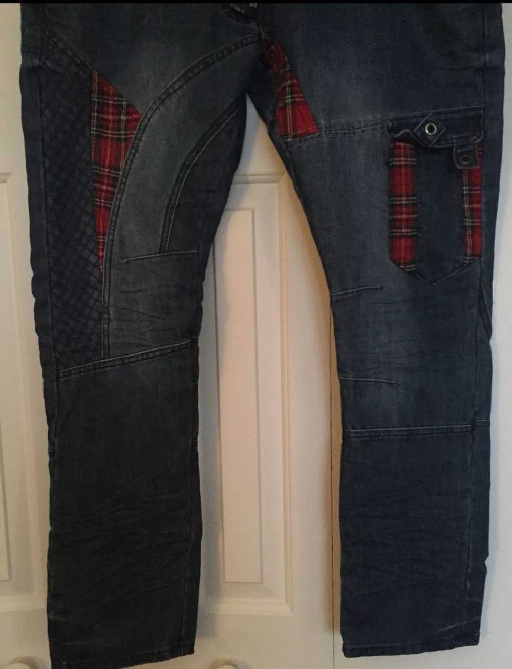 Streetwear EJ DENIM Rio Plaid Studded Jeans - image 4