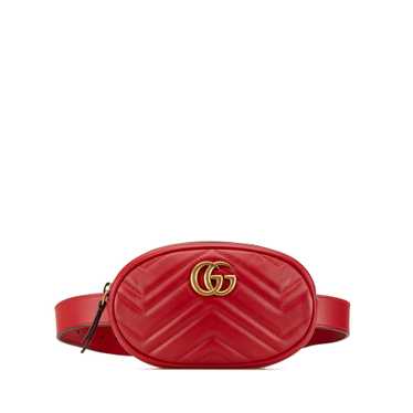 Red Gucci GG Marmont Matelasse Belt Bag - image 1