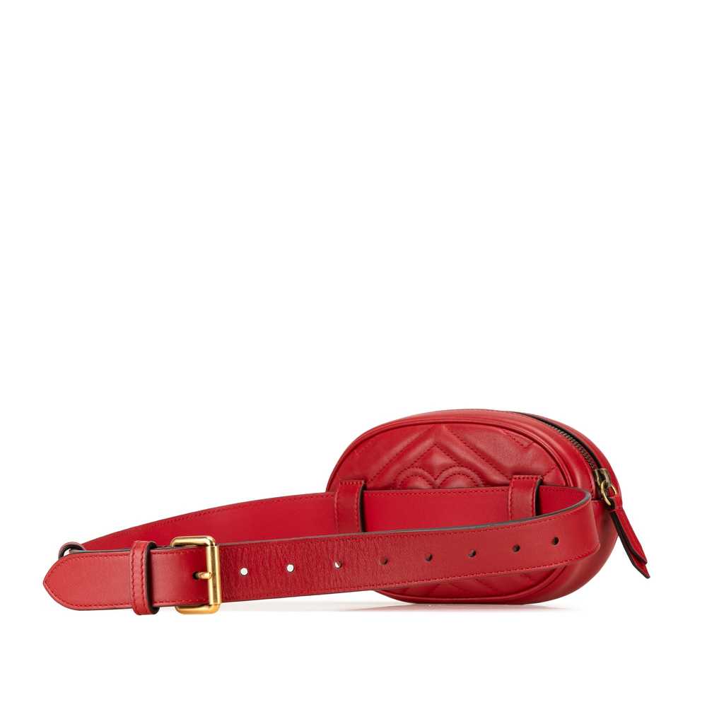 Red Gucci GG Marmont Matelasse Belt Bag - image 2