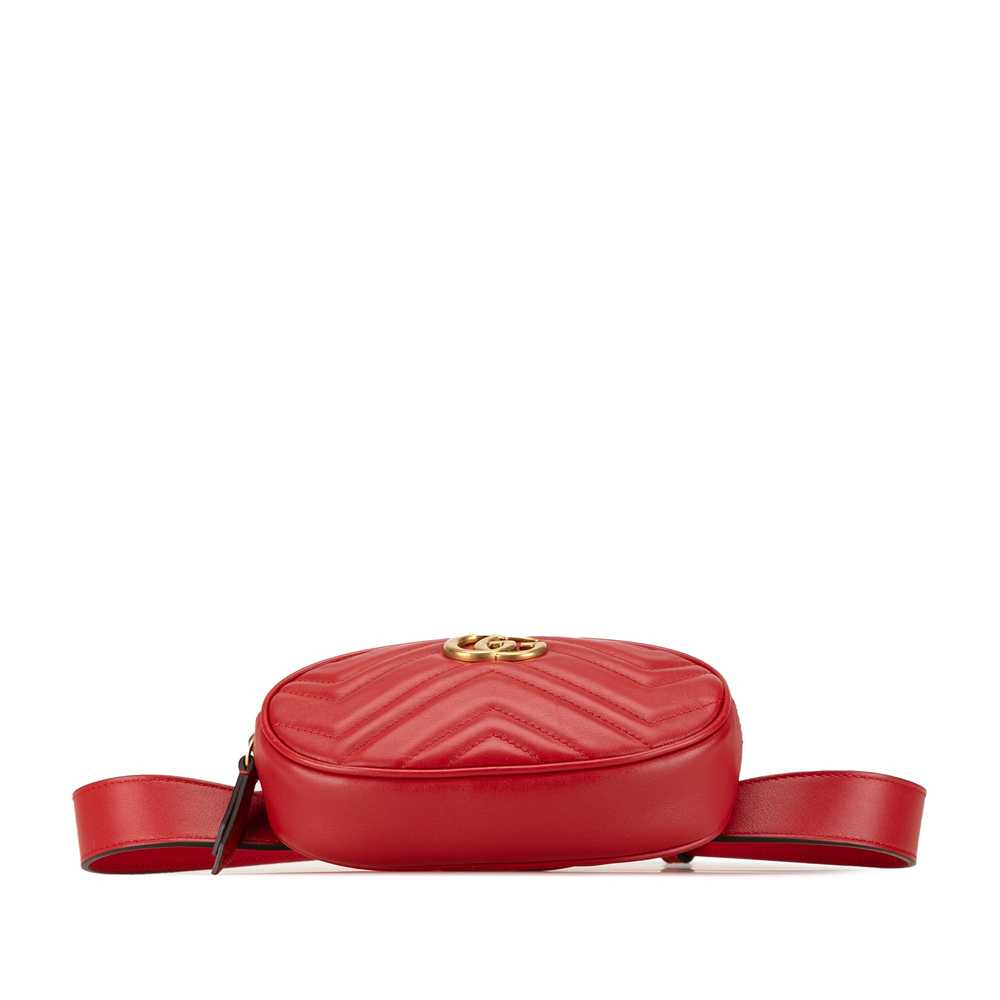 Red Gucci GG Marmont Matelasse Belt Bag - image 3