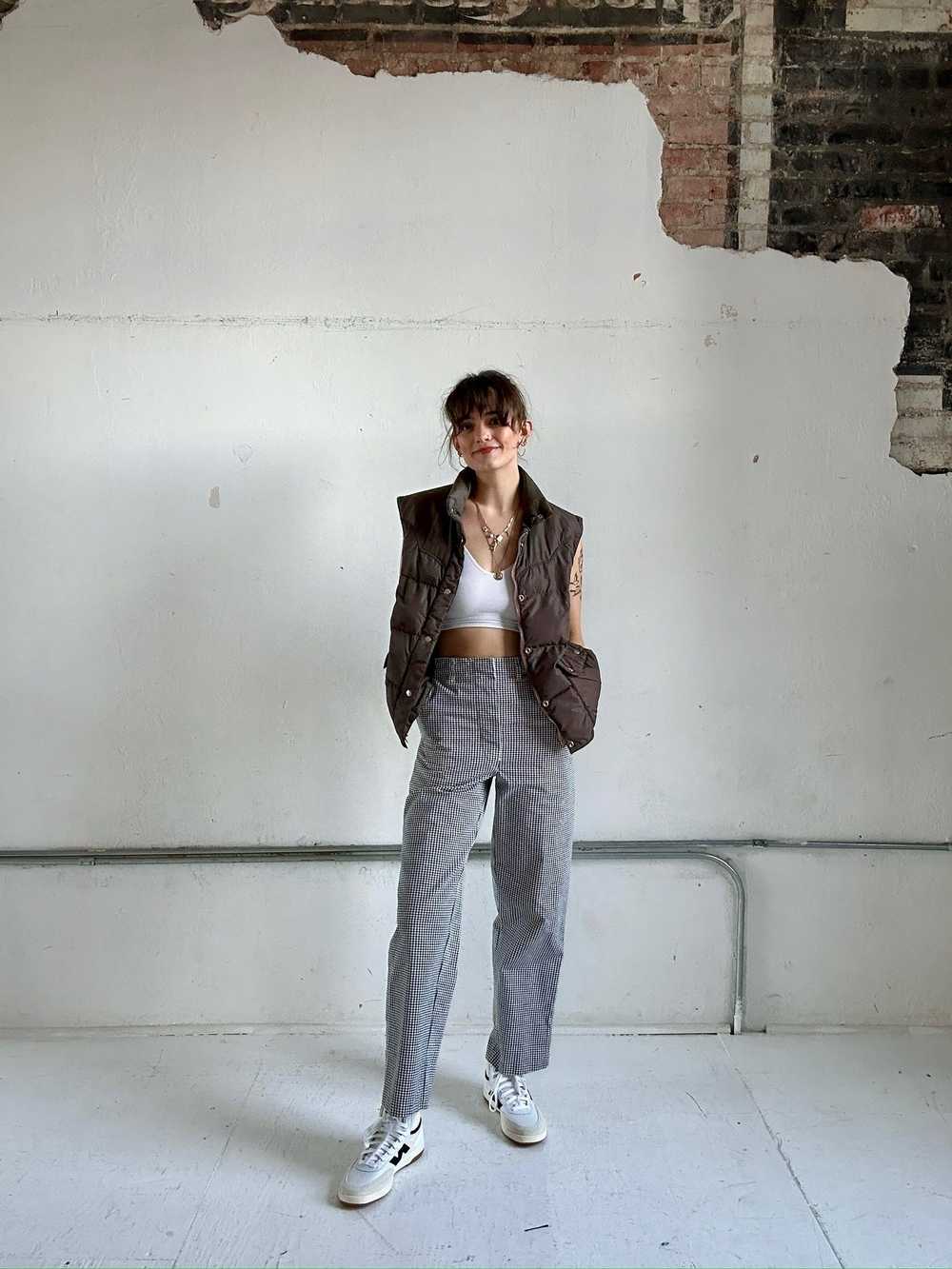 Vintage Micro Houndstooth Workwear Pants - Waist … - image 2