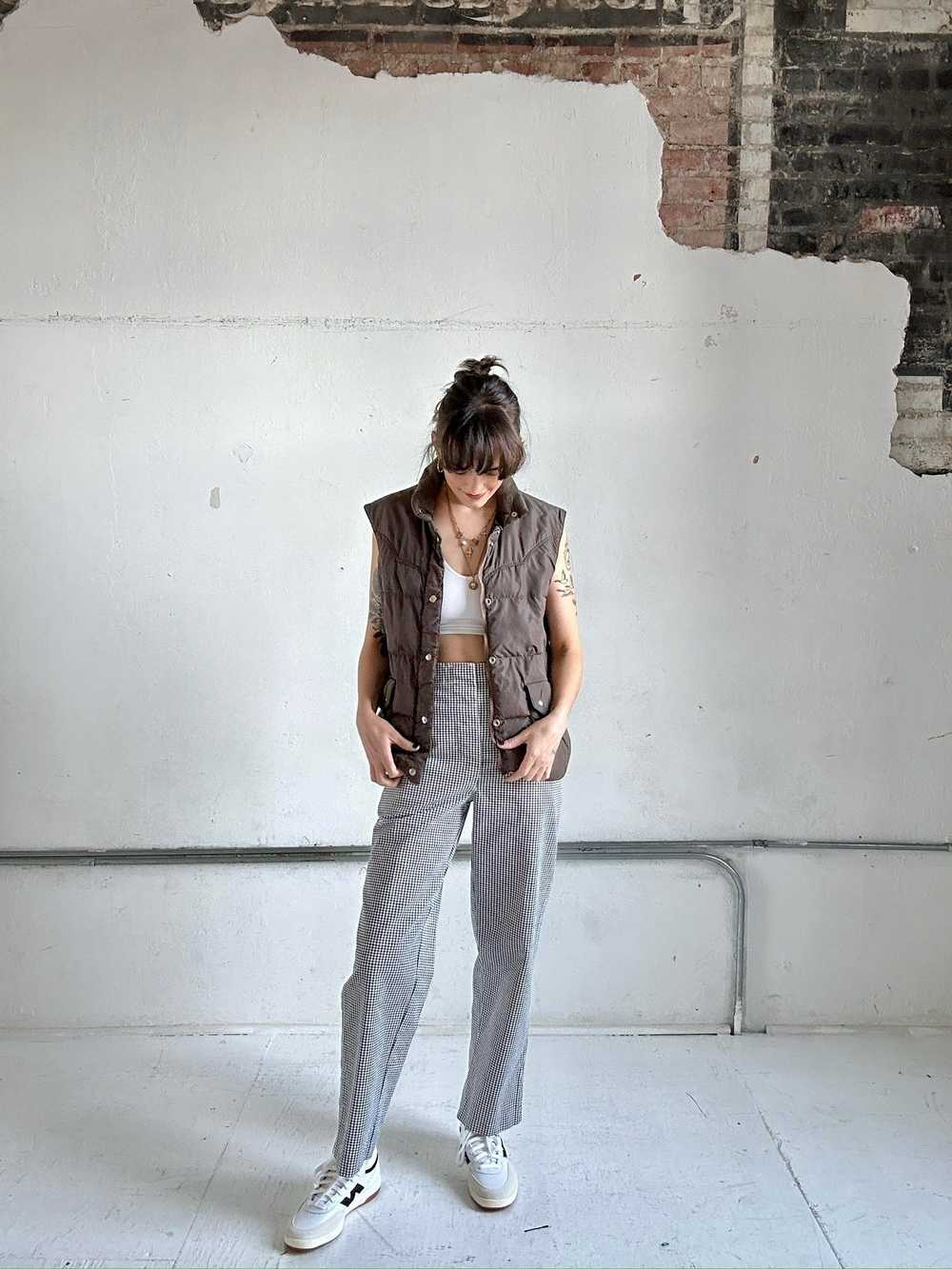 Vintage Micro Houndstooth Workwear Pants - Waist … - image 3