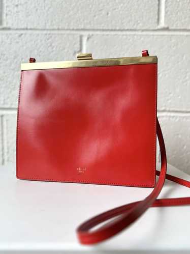 Celine Leather Clasp Shoulder Bag w/ Gold Hardware - image 1