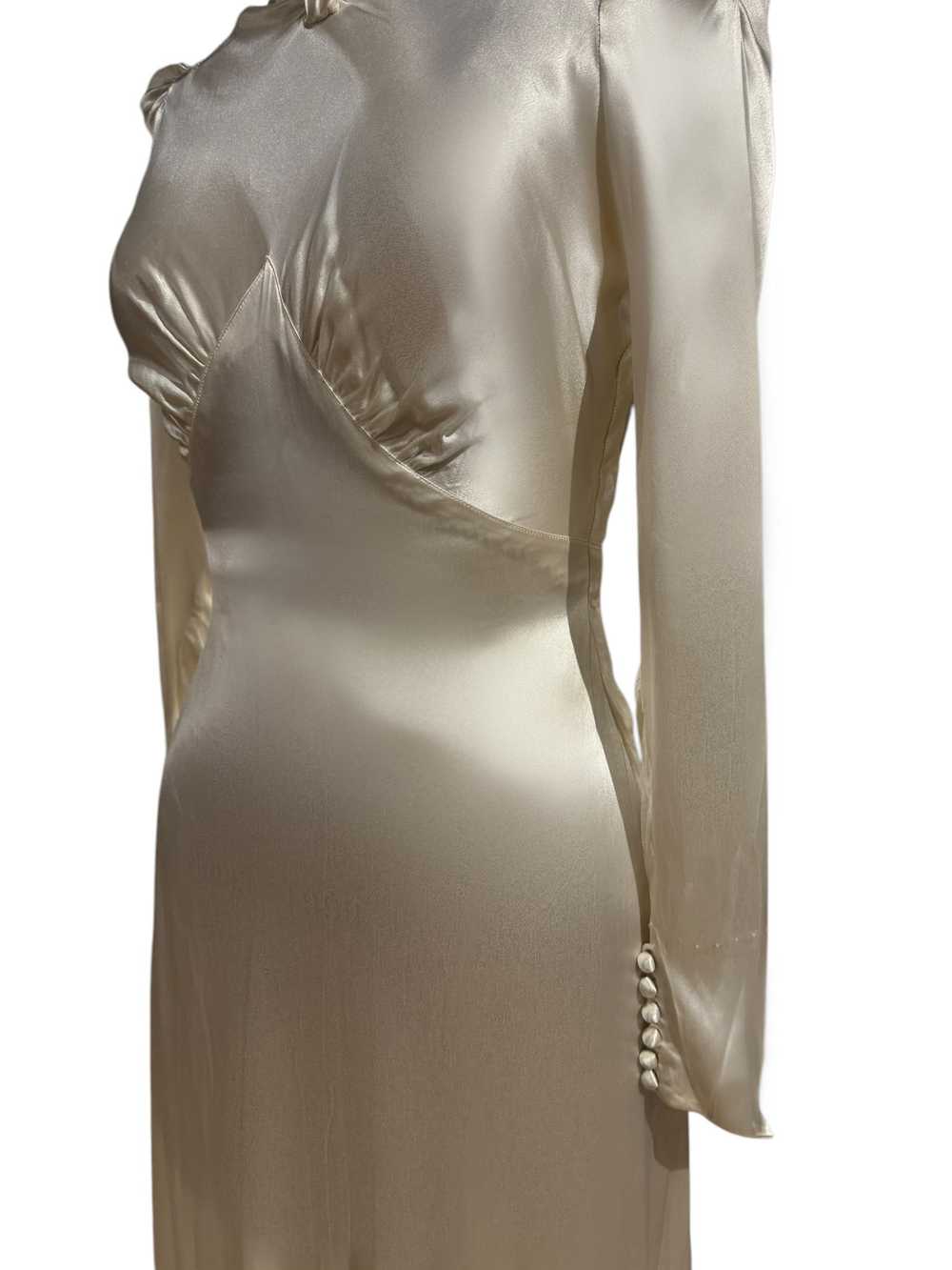 1930’s Satin Long Satin Wedding gown with Train - image 2