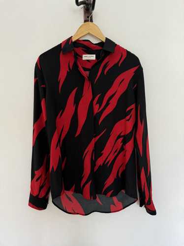 Saint Laurent Paris Rare silk flames shirt