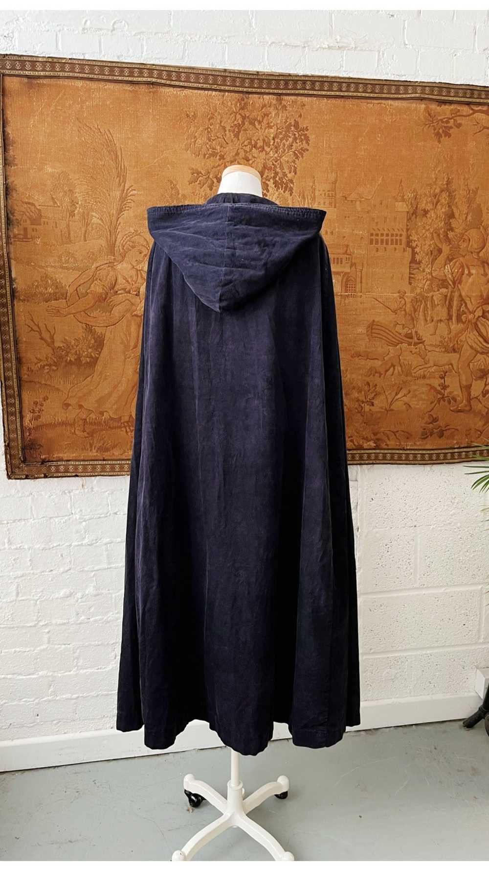 1960s Laura Ashley Deep Midnight Navy Blue Cordur… - image 4