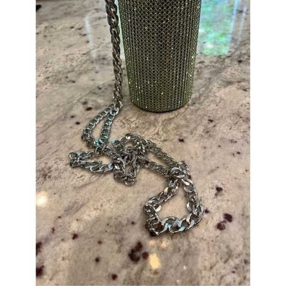 Peridot Green Crystal Water Bottle w/ Carry Chain… - image 2