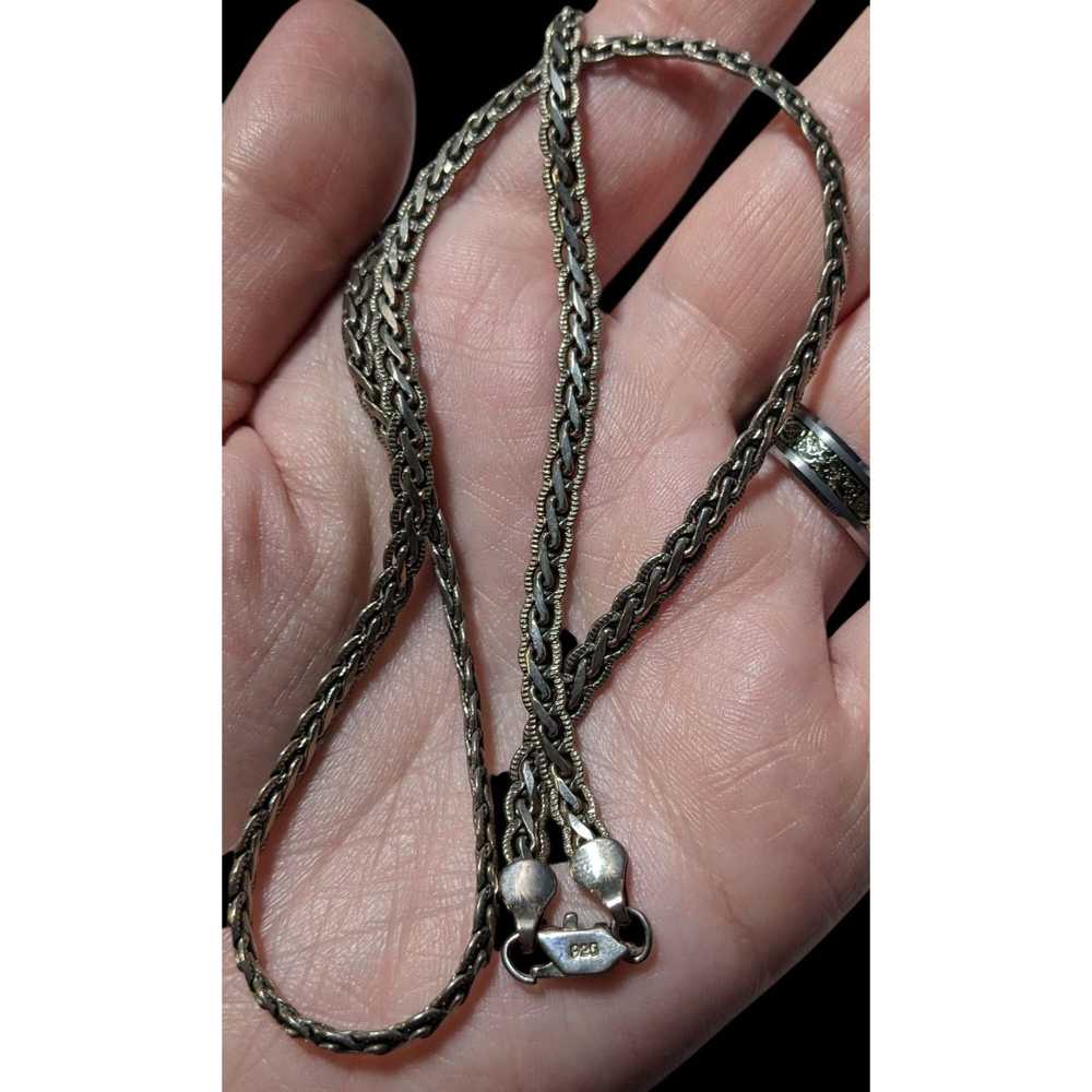 Other Sterling Silver Stylized Wheat Chain Neckla… - image 4