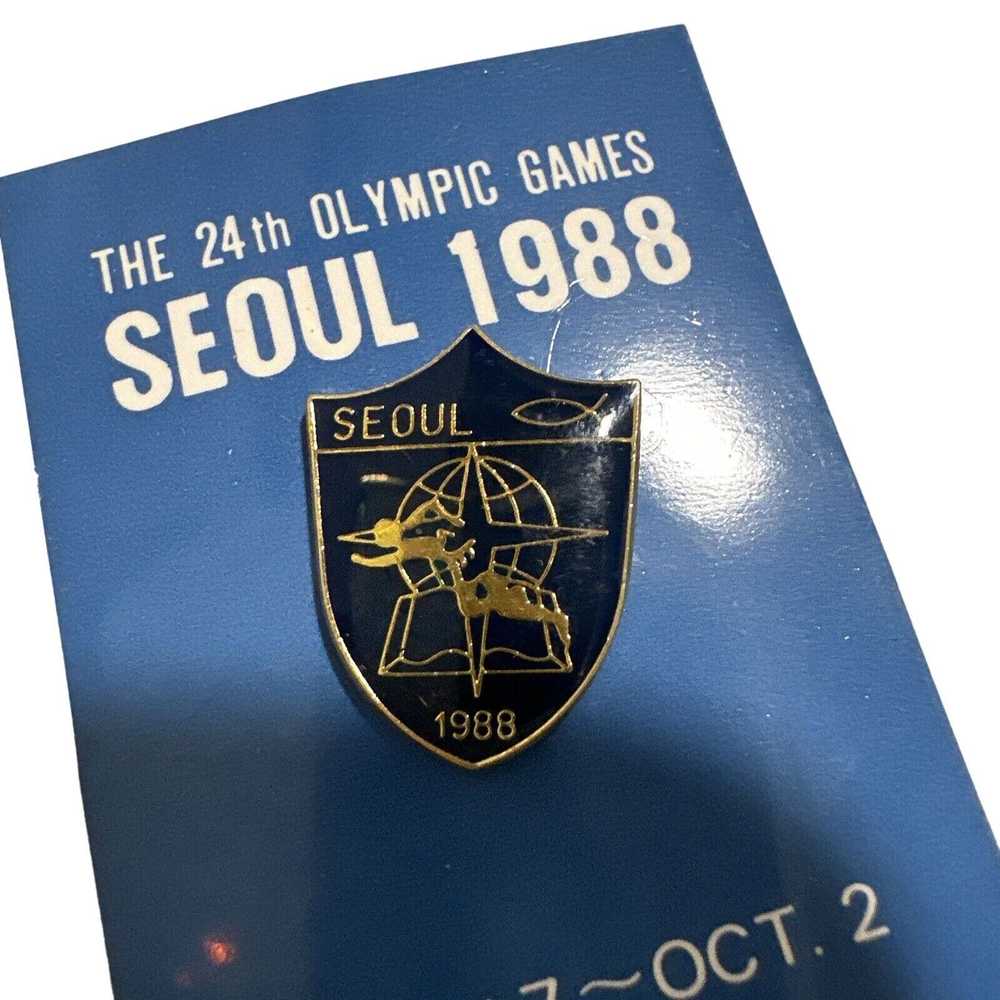 Vintage The 24th Olympic Games Seoul 1988 lapel B… - image 5