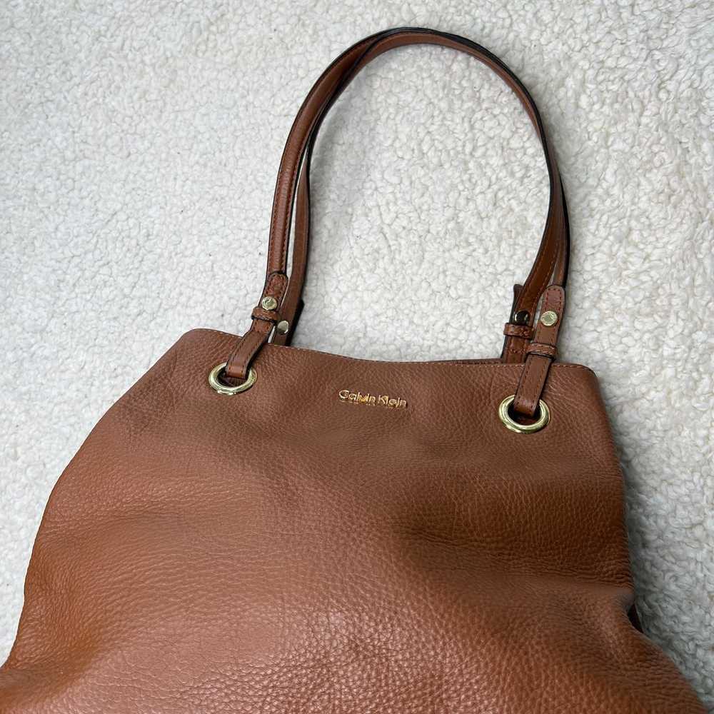 Calvin Klein Tan Brown Satchel Crossbody Bag - image 3