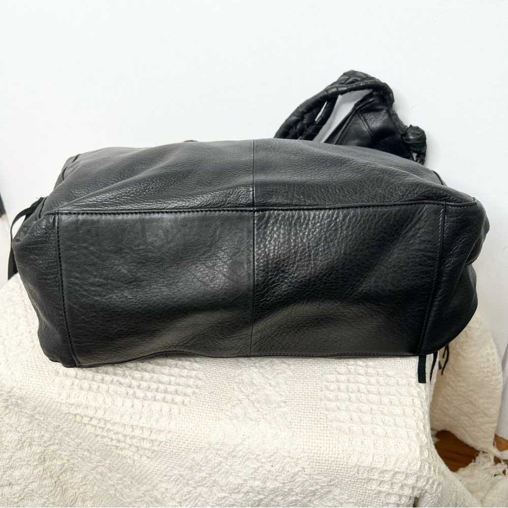 Day & Mood Black Leather Hobo Shoulder Bag Woven … - image 6