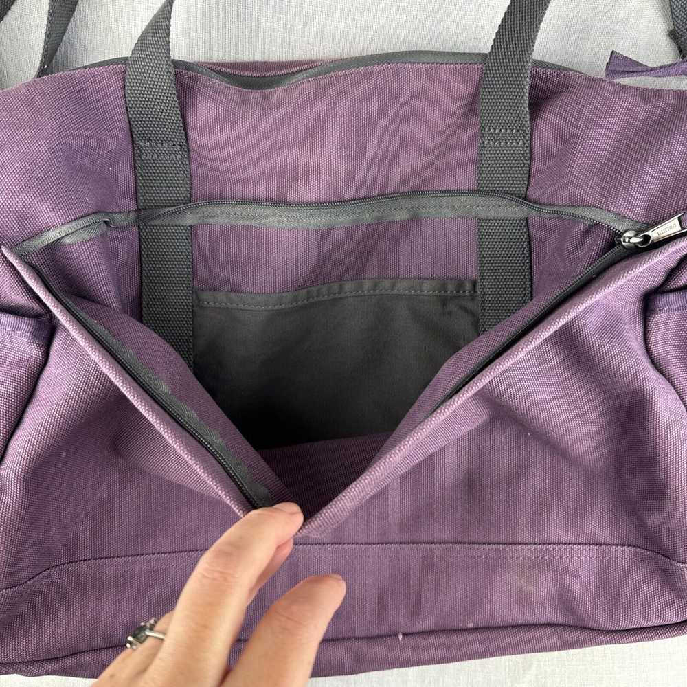 DULUTH Trading Co Large Canvas Travel Tote Purple… - image 6