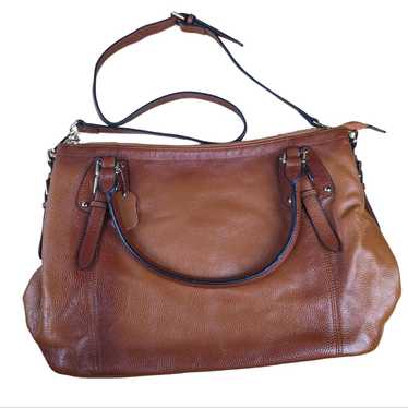 Kattee Brown Leather Oversized Satchel Crossbody H