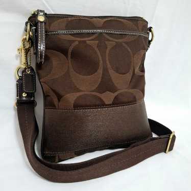 Coach Signature C Canvas & Leather Swingpack #1012