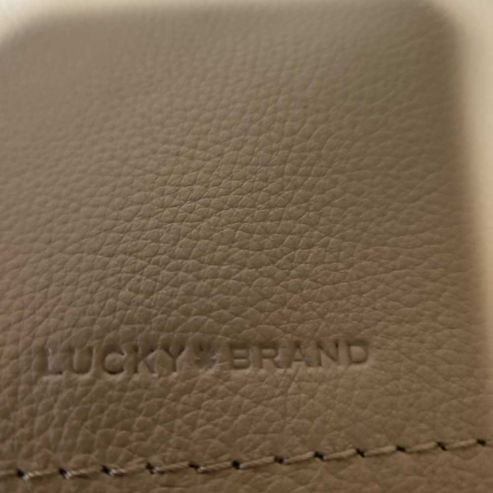 Lucky Brand beige leather triple compartment cros… - image 3