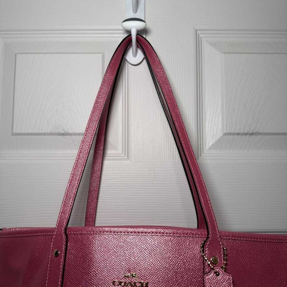 Coach Pink Shimmer Leather Tote - image 2