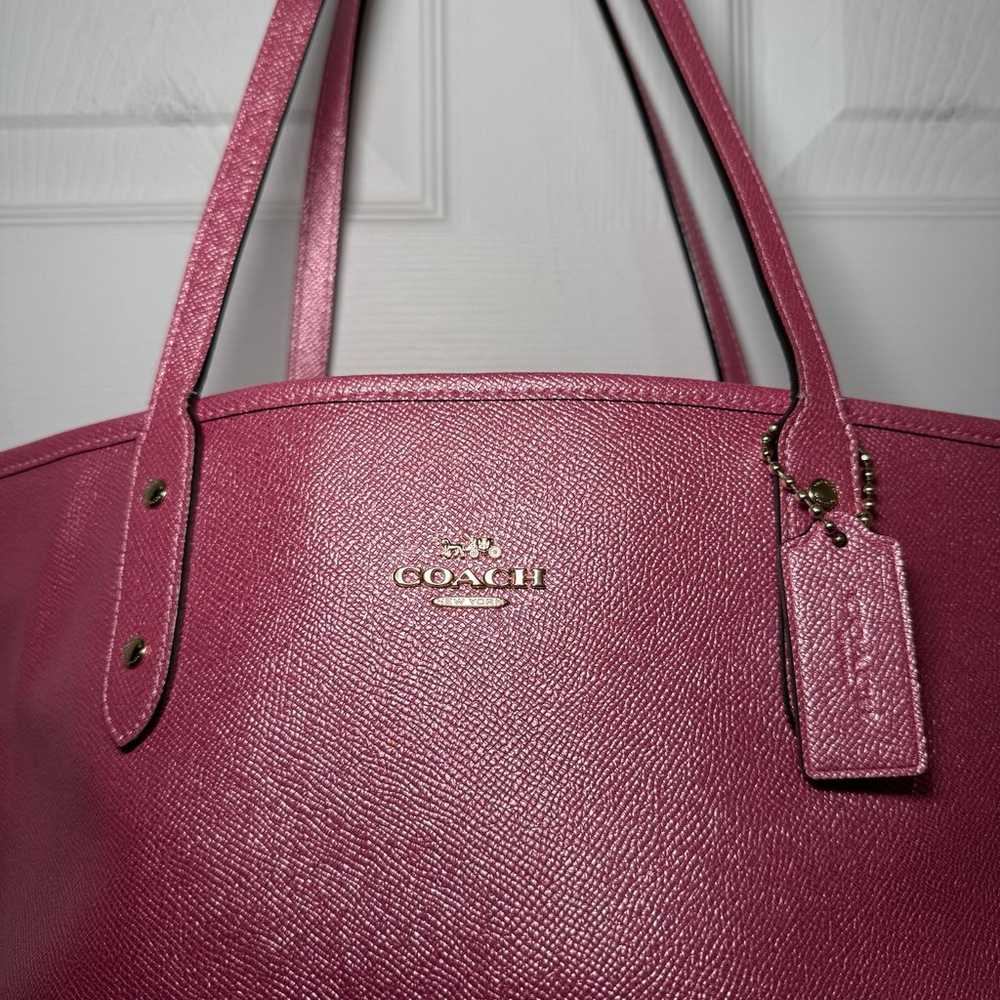 Coach Pink Shimmer Leather Tote - image 3