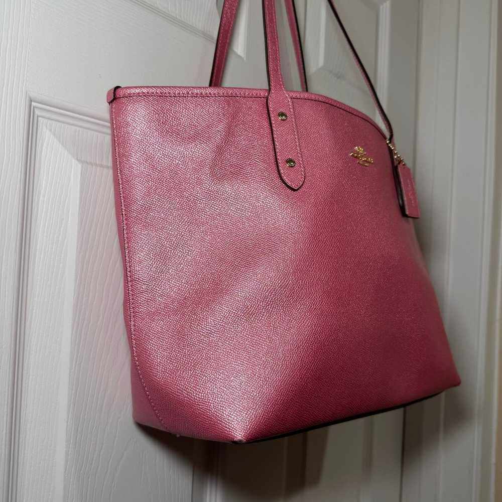 Coach Pink Shimmer Leather Tote - image 4