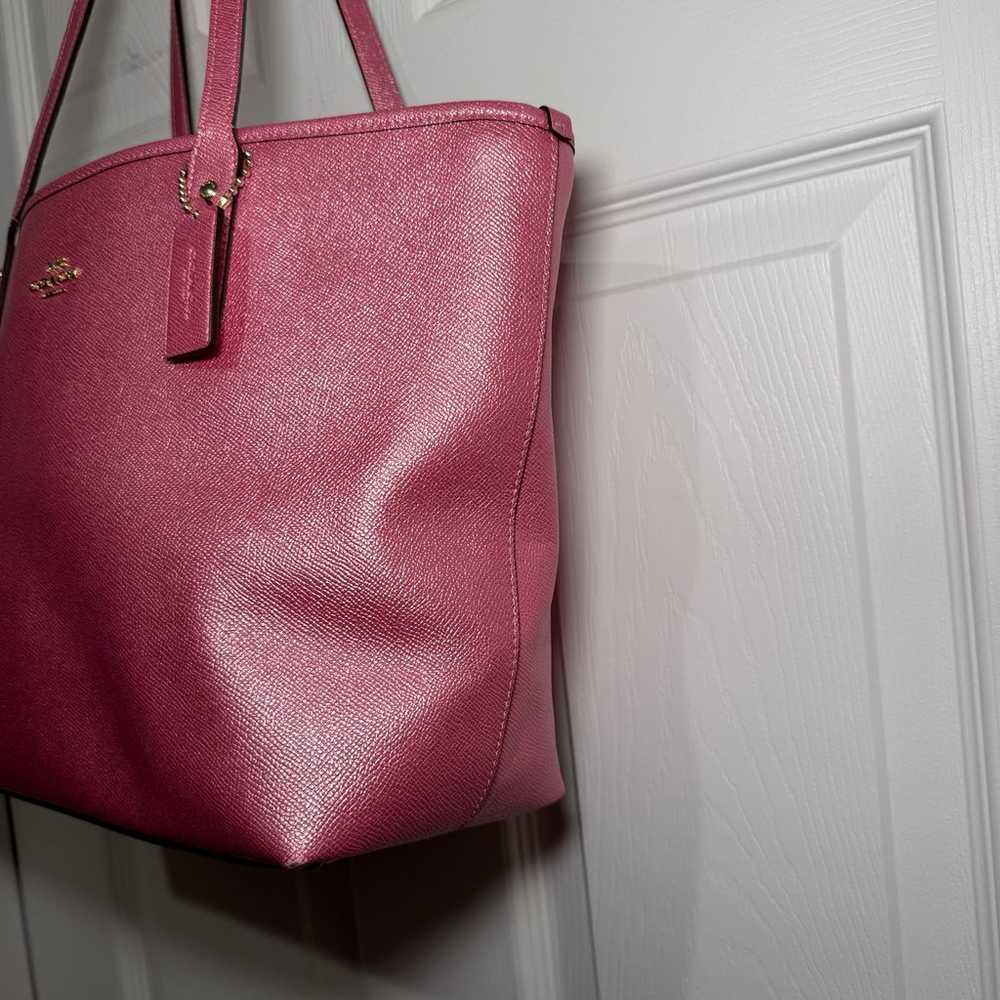 Coach Pink Shimmer Leather Tote - image 5