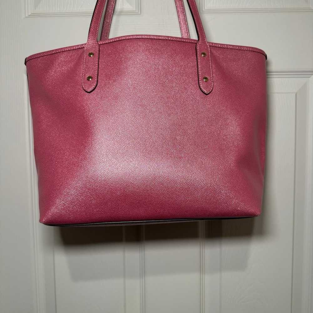 Coach Pink Shimmer Leather Tote - image 8