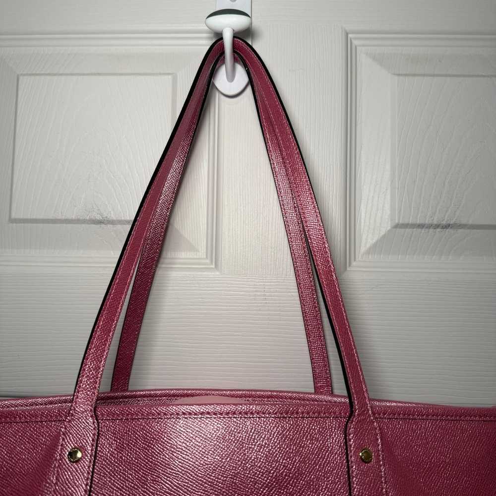 Coach Pink Shimmer Leather Tote - image 9