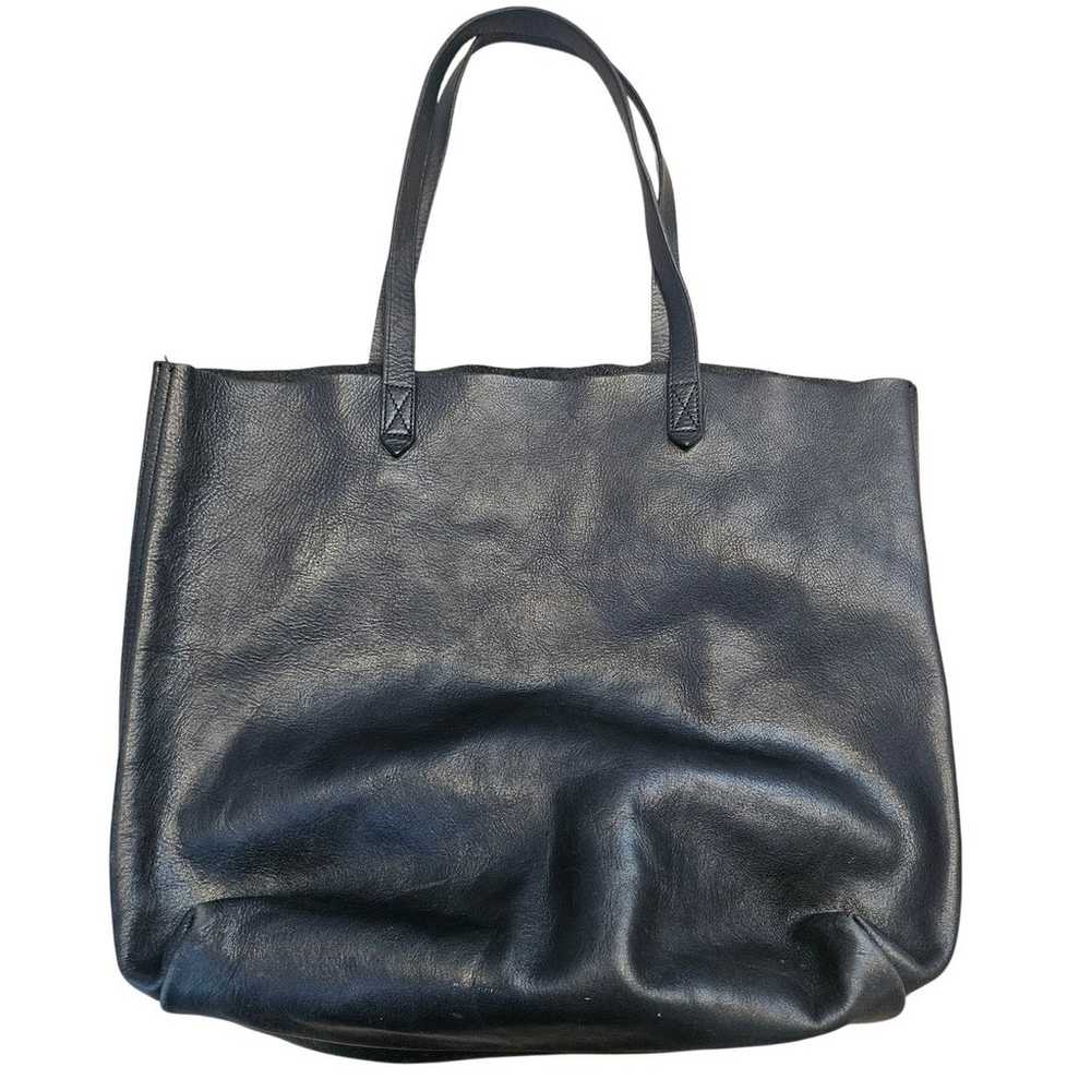 Madewell Black Leather Transport Tote Shoulder Ba… - image 1