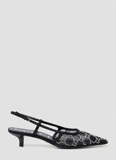 Gucci Crystal GG Slingback Kitten Heels