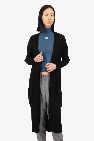 Balenciaga Black Virgin Wool Long Cardigan Size 34