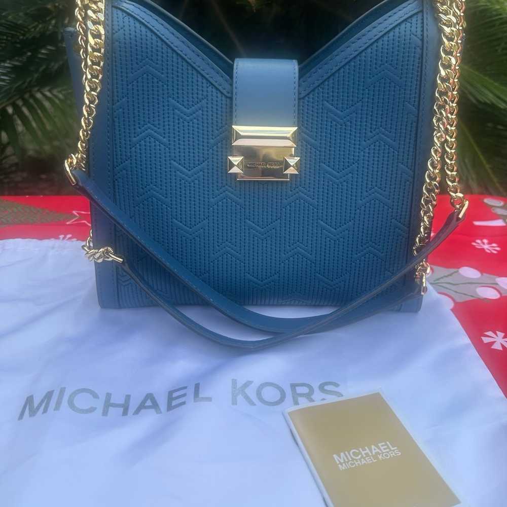 Michael Michael Kors Blue Whitney Purse Like New,… - image 2