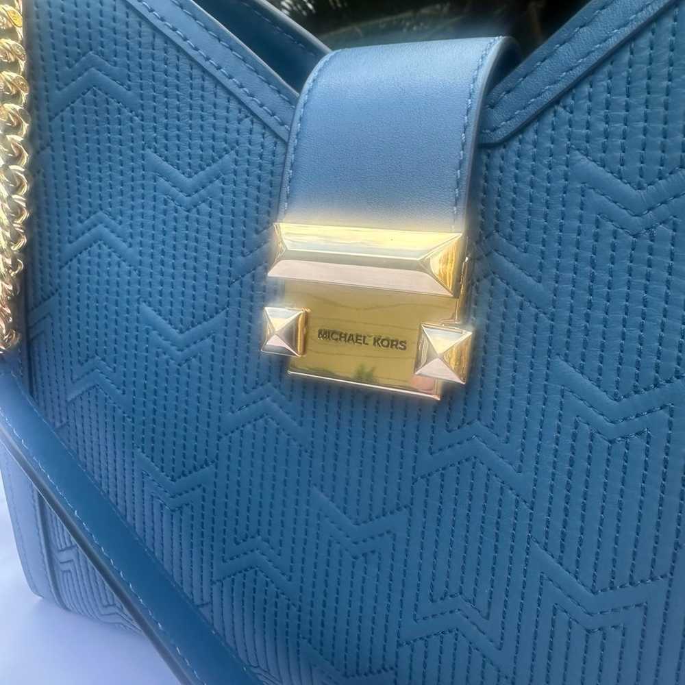 Michael Michael Kors Blue Whitney Purse Like New,… - image 7