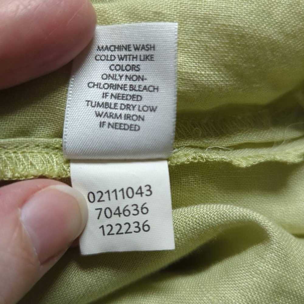 Other J. Jill Blouse Lime Green 100% Linen Oversi… - image 10