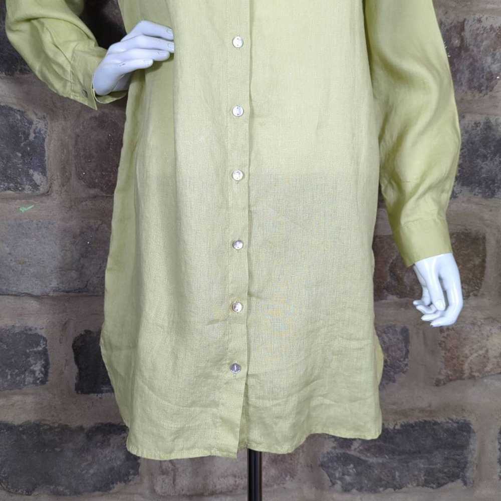 Other J. Jill Blouse Lime Green 100% Linen Oversi… - image 3