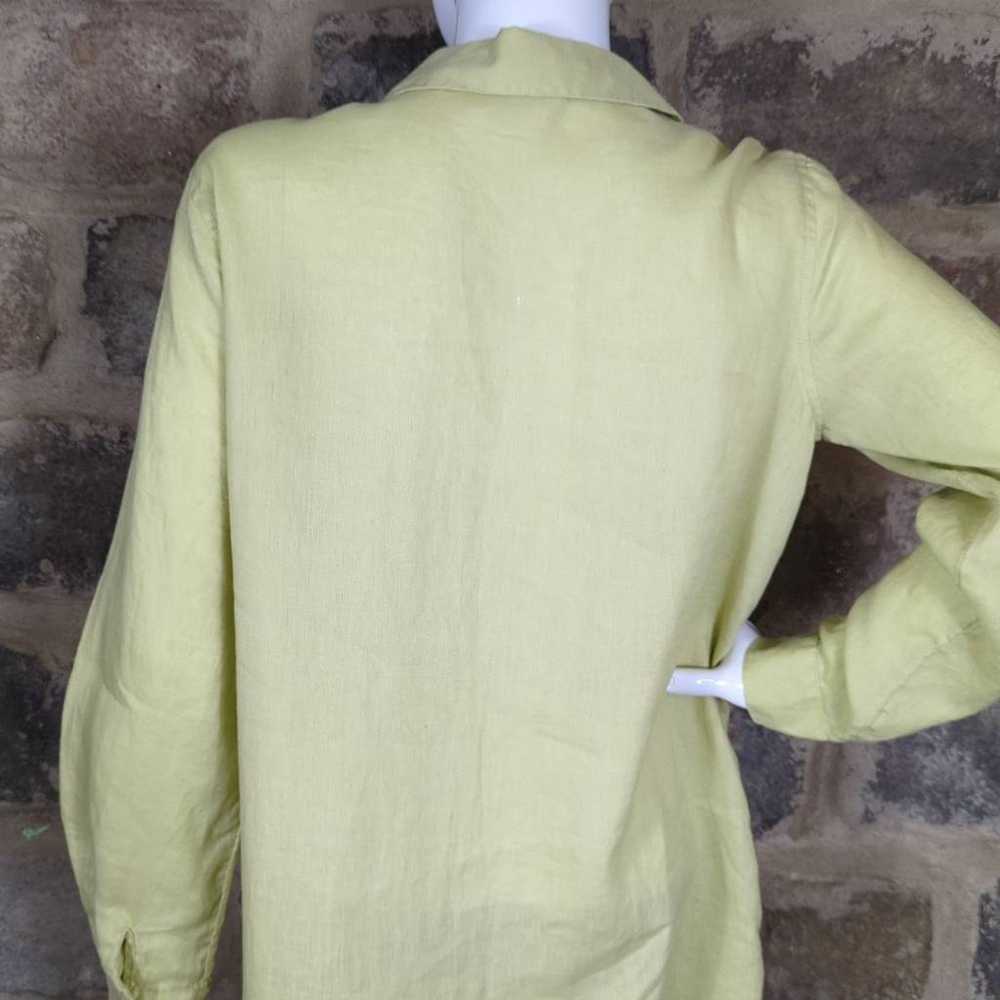 Other J. Jill Blouse Lime Green 100% Linen Oversi… - image 6