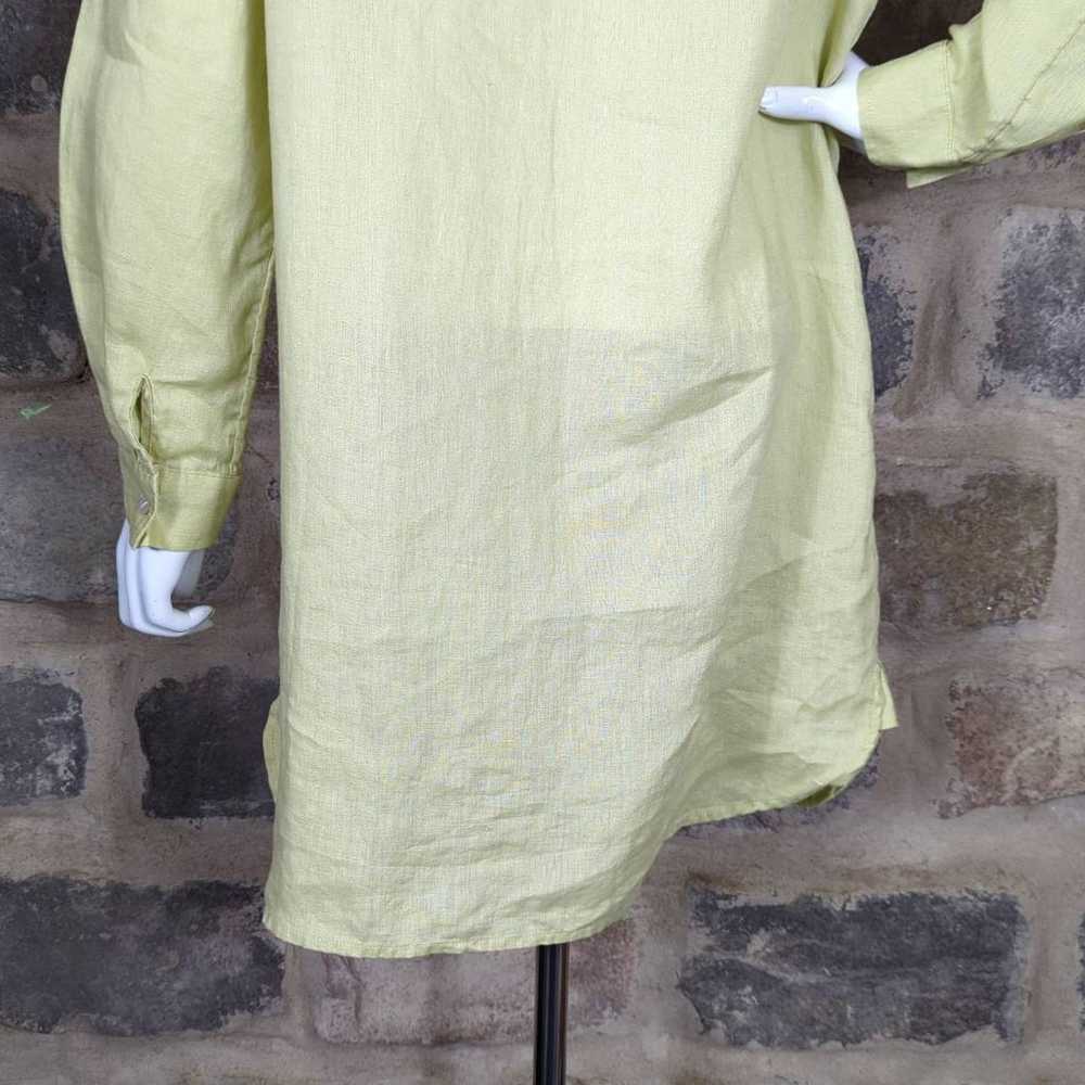 Other J. Jill Blouse Lime Green 100% Linen Oversi… - image 7