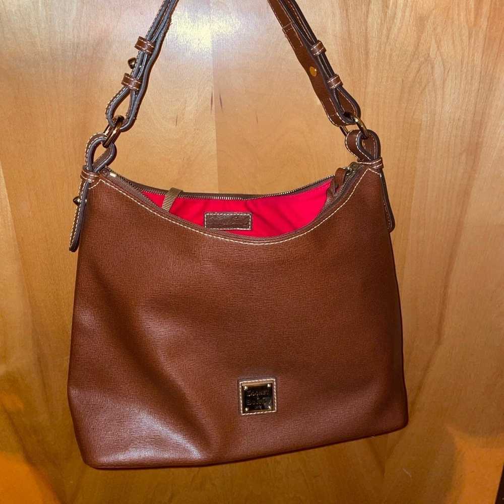 Dooney and Bourke saffiano amber brown hobo purse - image 1