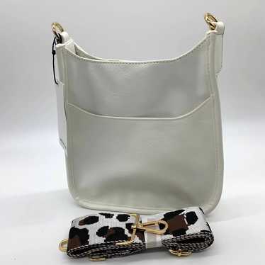 AHDORNED Medium White Faux Leather Crossbody Purse