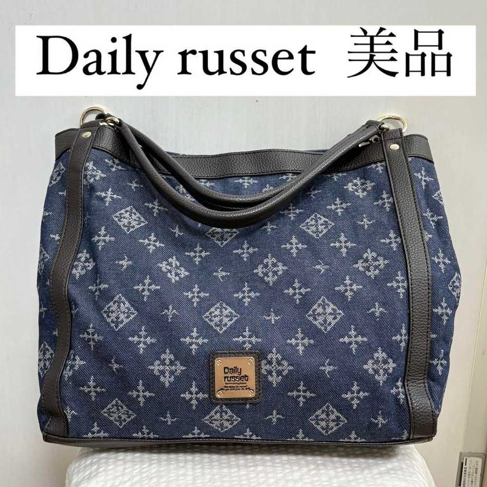 [Excellent condition] Daily russet Navy Denim Bag… - image 1