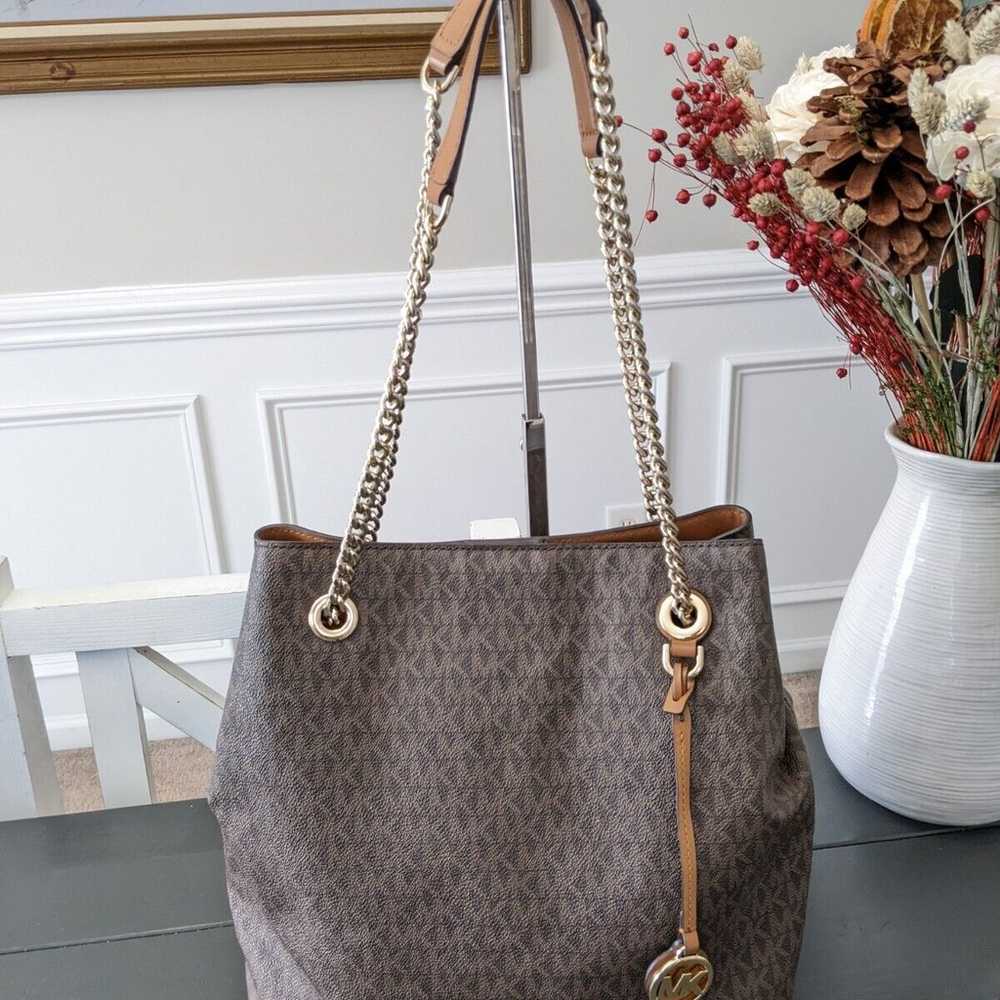 Michael Kors Brown Jet Set Monogram Shoulder Bag … - image 11