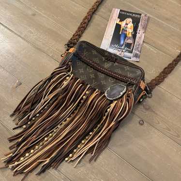 Vintage Boho Riviera Style Crossbody Fringe Purse