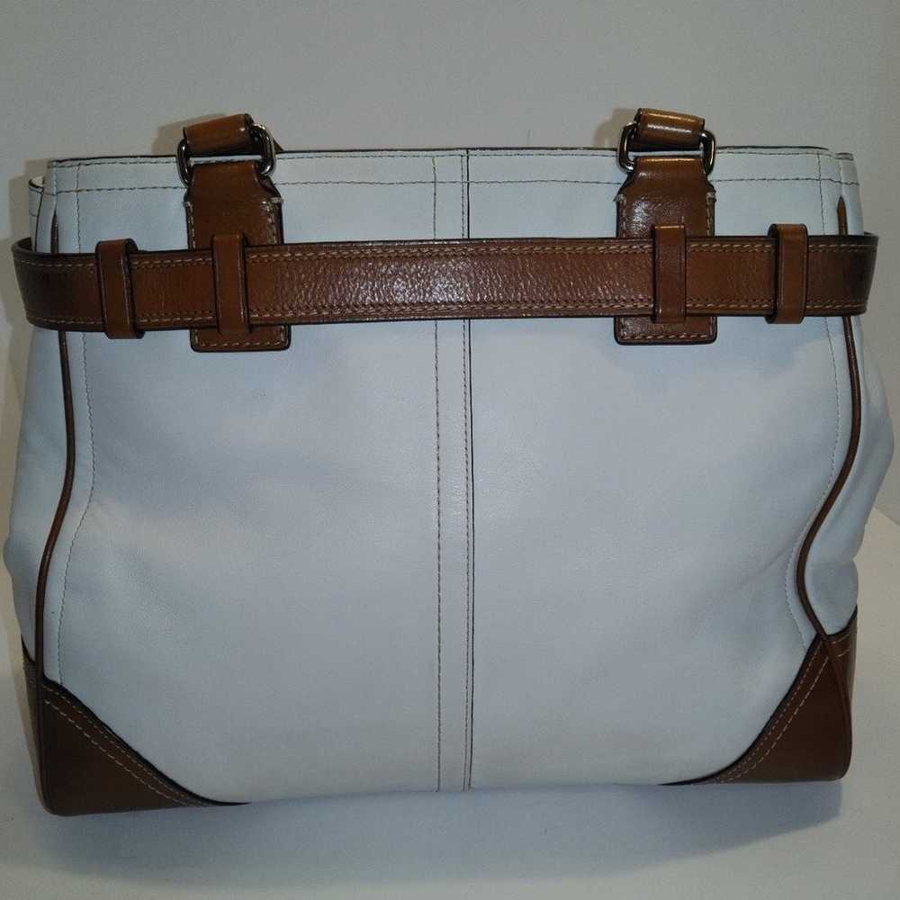 Coach White/Brown Leather Purse with Shoulder Str… - image 4