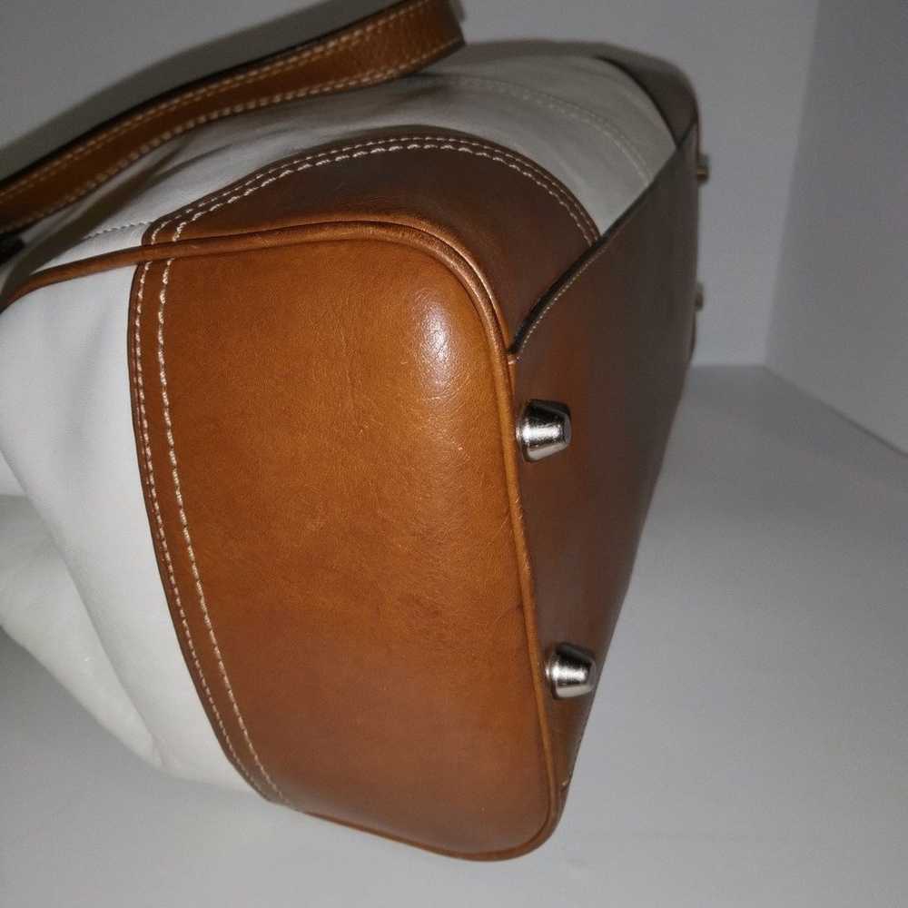 Coach White/Brown Leather Purse with Shoulder Str… - image 7