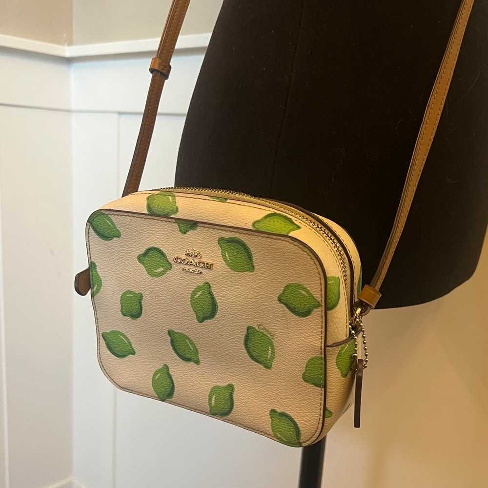 Coach Mini Camera Bag With Lime Print - image 2