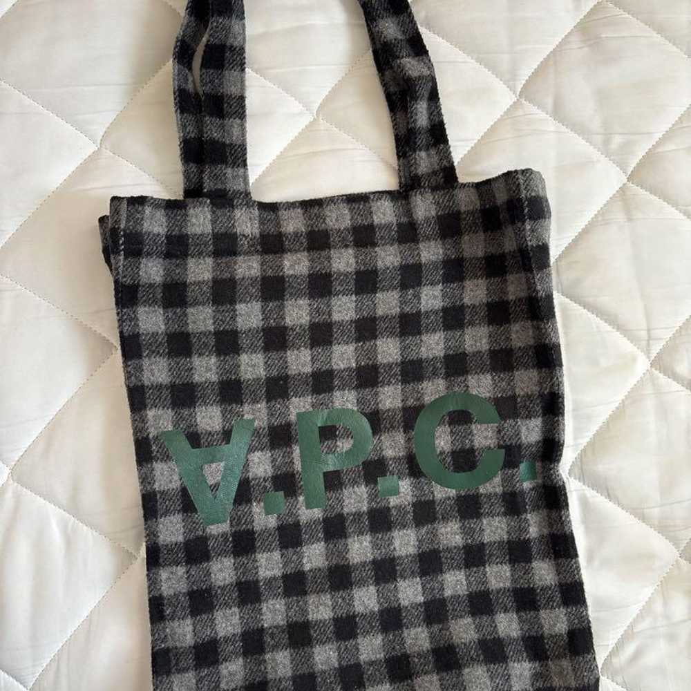 APC Wool Check Tote Bag - image 1